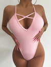 ZASUWA Female Sexy Cross Back V Collar One Piece