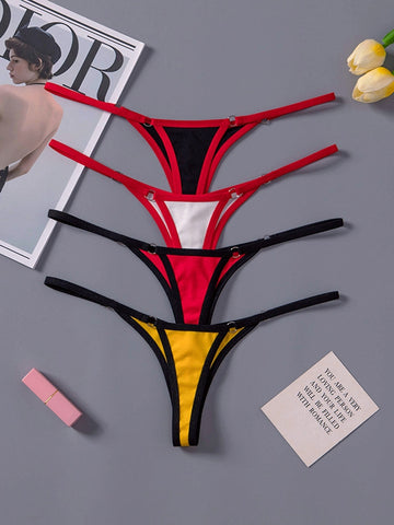 ZASUWA Female Contrast Color T-back Panties