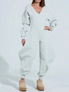 ZASUWA Female Long Sleeves Deep V Back Jumpsuit