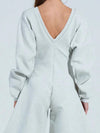 ZASUWA Female Long Sleeves Deep V Back Jumpsuit