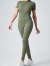 ZASUWA Female Zipper Ribbed Cutout Jumpsuit