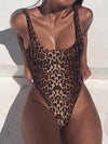 ZASUWA Female Leopard Print Backless One Piece