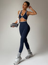 ZASUWA Female Contrast Color Fitness Set Scrunch Bum Sportswear
