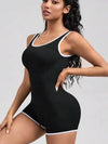 ZASUWA Female Contrast Color Stripes Backless Romper