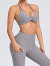 ZASUWA Female Deep V Back Pocket Scrunch Bum Halter Backless Tracksuit