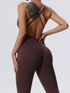 ZASUWA Female Cross Back Hollow Out Jumpsuit