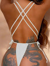 ZASUWA Female Sexy Cross Back Lace-up One Piece