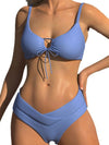 ZASUWA Female Hollow Out Drawstring Bikini Set