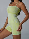 ZASUWA Female Ribbed Stripes Tummy Control Romper
