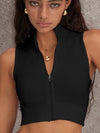 ZASUWA Female Solid Color Zipper Fashion Tanks