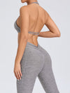 ZASUWA Female Deep V Back Pocket Scrunch Bum Halter Backless Tracksuit