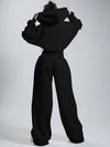 ZASUWA Female Solid Color Zipper Hooded Jumpsuit