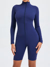 ZASUWA Female Zipper Stand Collar Long-Sleeved Romper