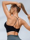 ZASUWA Female Halter Folds Pleated Backless Sports Bras