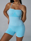 ZASUWA Female Ribbed Stripes Tummy Control Romper