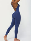 ZASUWA Female Cross Back U Collar Scrunch Bum Hip-lift Jumpsuit