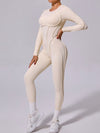 ZASUWA Female Heart Backless Long Sleeves Jumpsuit