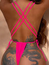 ZASUWA Female Sexy Cross Back Lace-up One Piece