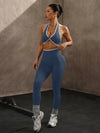 ZASUWA Female Contrast Color Fitness Set Scrunch Bum Sportswear