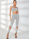 ZASUWA Female Cutout Mesh Cropped Leggings