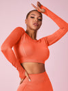 ZASUWA Female Long Sleeve Knit Seamless Fitness Long Sleeves