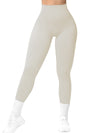 ZASUWA Female Seamless Ribbed Solid Color Quick-dry Leggings