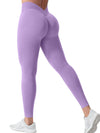 ZASUWA Female Seamless Solid Color V-shaped Waist Leggings