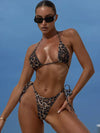 ZASUWA Female Sexy Leopard Print Mesh 4-Pieces Bikini Set