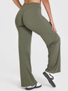 ZASUWA Female Solid Color Casual Loose Flare High-rise Leggings