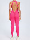 ZASUWA Female Sexy Backless Hollow Out V-shaped Waist Scrunch Bum Jumpsuit