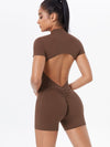 ZASUWA Female Hollow Out Backless Scrunch Bum Push Up Design Romper