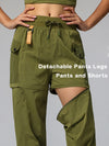 ZASUWA Female Drawstring Pocket Casual Cargo 2 in 1 Design Pants