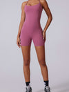 ZASUWA Female Cross Back Hollow Out Elastic Tight Romper