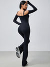 ZASUWA Female U Collar Scrunch Bum Elastic Tight Jumpsuit