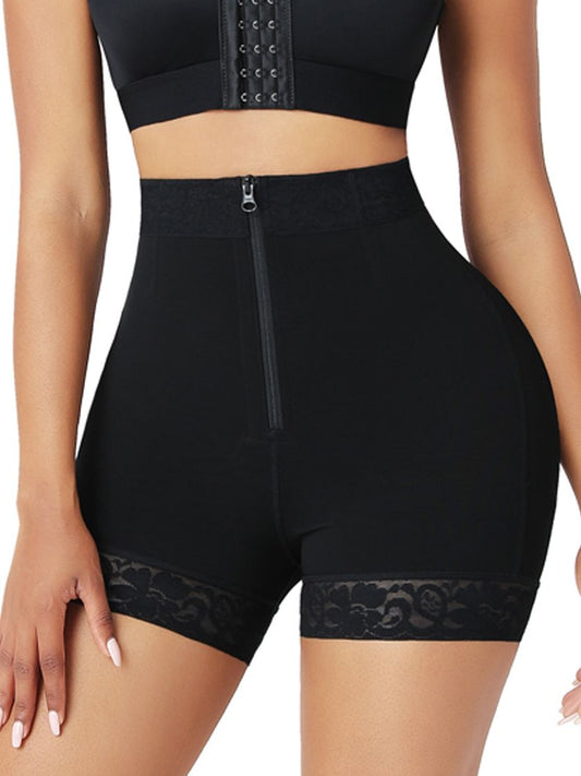 ZASUWA Female Lace Zipper Push Up Design Corset Shapewear Shorts