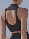 ZASUWA Female Sexy Solid Color Hollow Out Stand Up Collar Tank
