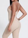 ZASUWA Female Sexy Big U Collar Backless Jumpsuit