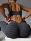 ZASUWA Female V-shaped Waist Ribbed Push Up Design Scrunch Bum Hip-lift Tracksuit