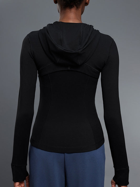 ZASUWA Female Pocket Zipper With Hat Jacket