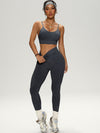ZASUWA Female V-shaped Waist Ribbed Push Up Design Scrunch Bum Hip-lift Tracksuit