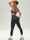 ZASUWA Female V-shaped Waist Ribbed Push Up Design Scrunch Bum Hip-lift Tracksuit