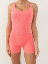 ZASUWA Female Solid Color Push Up Design Cross Back Quick Dry Scrunch Bum Romper