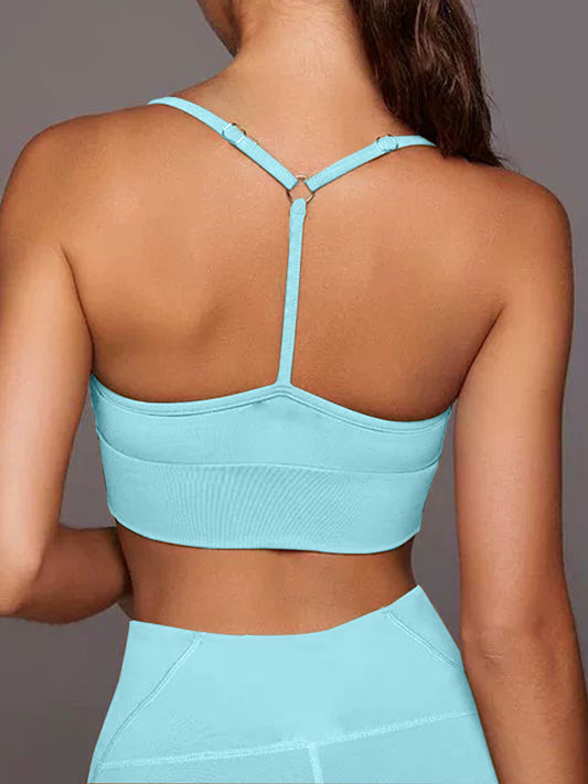 ZASUWA Female Solid Color Unique Folds Sports Bras