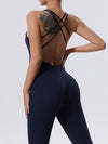 ZASUWA Female Cross Back Hollow Out Jumpsuit