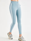 ZASUWA Female Contrast Color Stripes Zipper High-rise Leggings