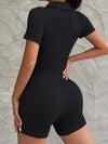 ZASUWA Female Lapel Button Ribbed Romper