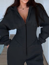 ZASUWA Female Long Sleeves Zipper Hooded Jumpsuit