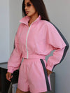 ZASUWA Female Zipper Fitness Set Short Tracksuit