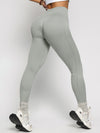 ZASUWA Female Solid Color Elastic Tight Ribbed Scrunch Bum Leggings