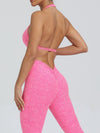 ZASUWA Female Deep V Back Pocket Scrunch Bum Halter Backless Tracksuit